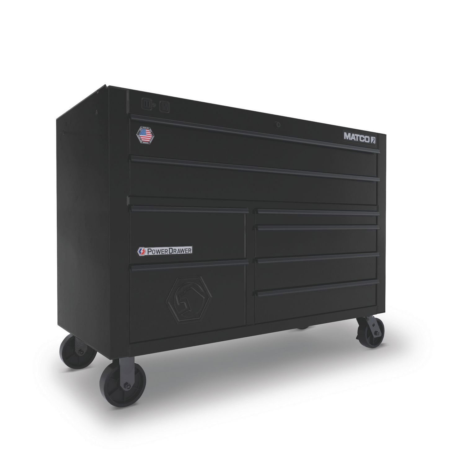 55 DOUBLE-BAY 25 DEEP 8-DRAWER 2S OUTLAW BLACK COMMERCIAL TOOLBOX 2225TBC-BBB