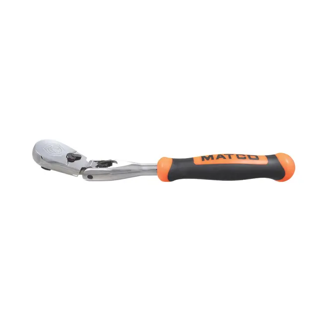 1/2" DRIVE EIGHTY8 TOOTH 13.5" FLEX-HEAD RATCHET WITH ORANGE COMFORT GRIP