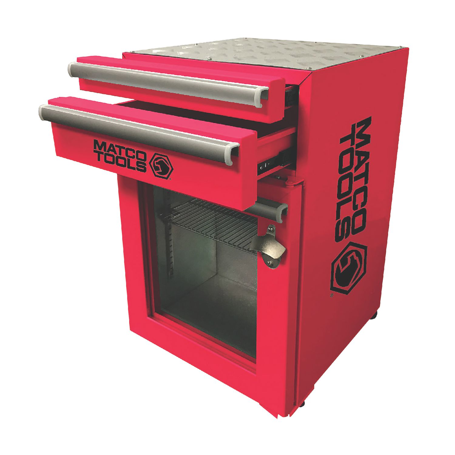 Red Tool Chest Mini Fridge Wrap