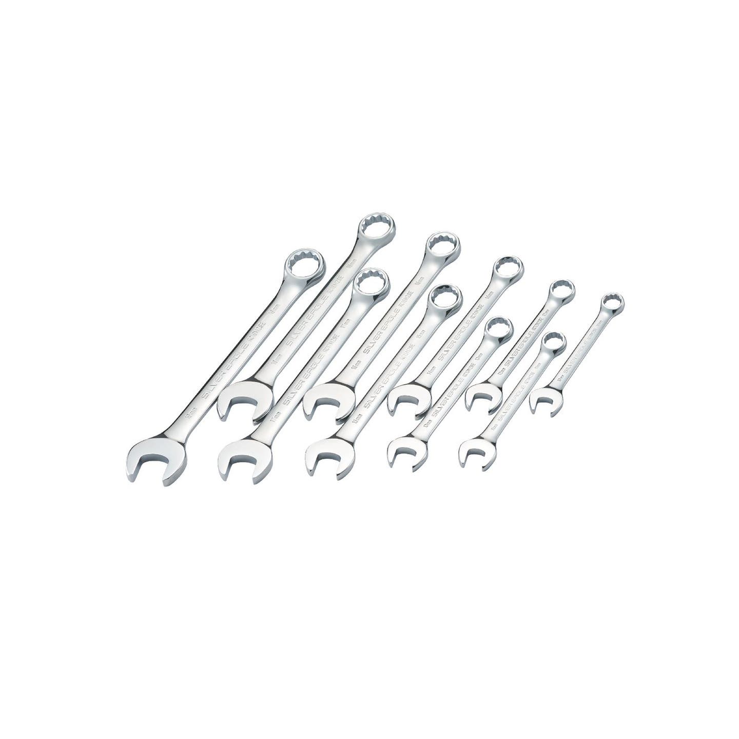 10 PIECE SILVER EAGLE METRIC COMBO WRENCH SET