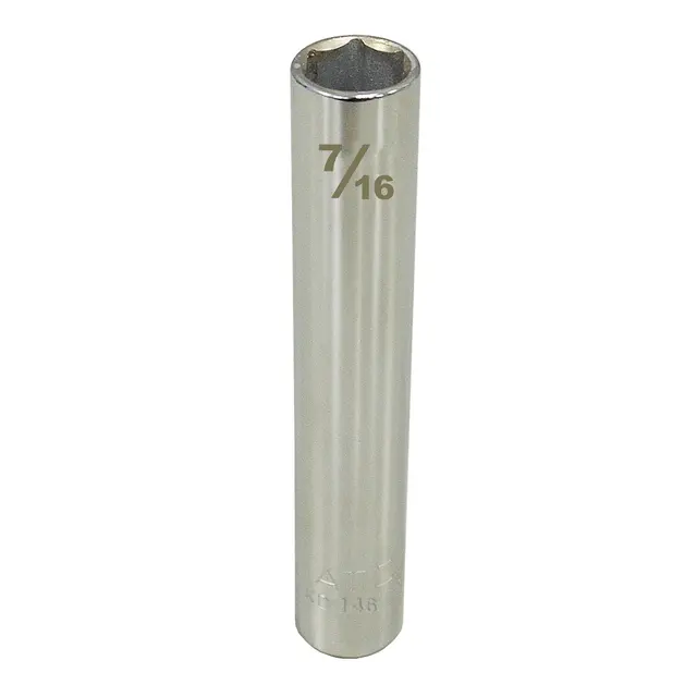 1/4" DRIVE 7/16" SAE 6 POINT EXTRA DEEP SOCKET