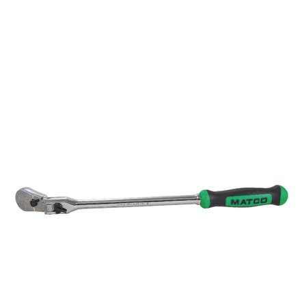 1/4" DRIVE 10-3/4" LONG LOCKING FLEX RATCHET WITH ERGO HANDLE - GREEN