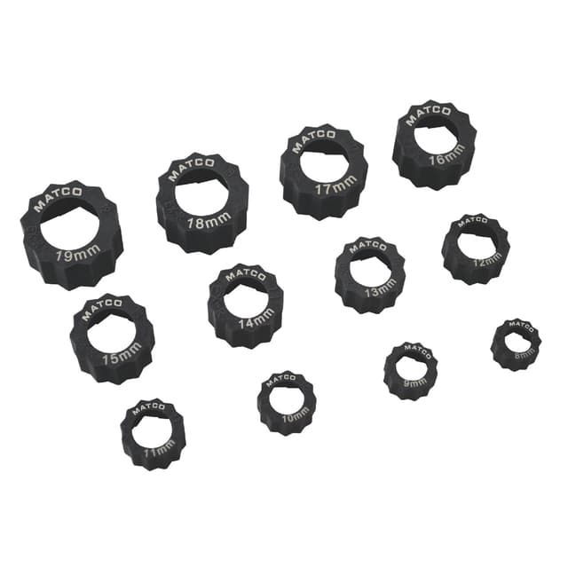 12 PIECE HEX GRIP EXTRACTOR RINGS