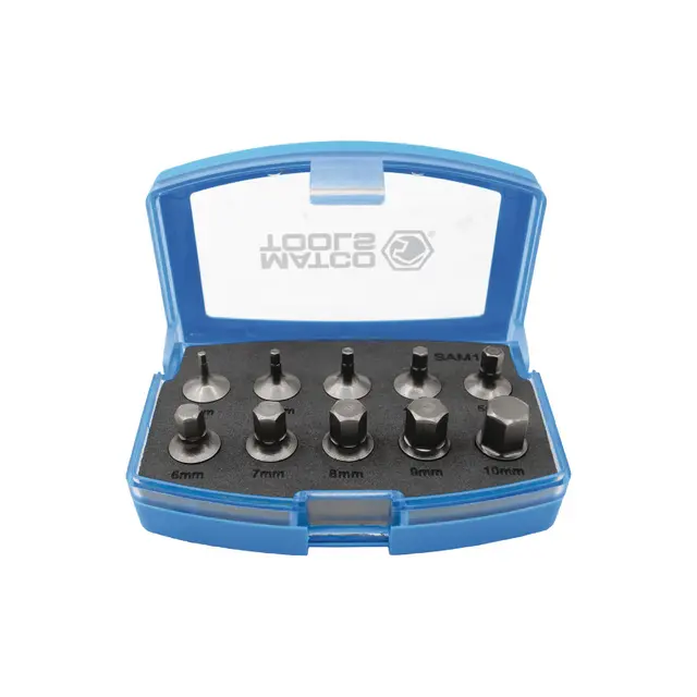 10 PIECE 1/4" DRIVE STUBBY HEX METRIC DRIVER SET