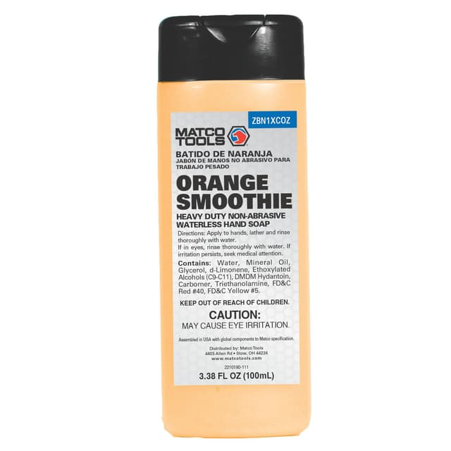 ORANGE SMOOTHIE HEAVY DUTY NON-ABRASIVE WATERLESS HAND SOAP - 100MIL - 24/CASE