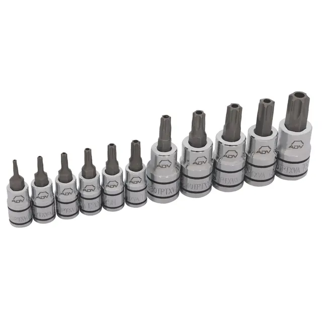 11 PIECE 1/4" AND 3/8" DRIVE ADV TAMPER-RESISTANT TORX® BIT SOCKET SET