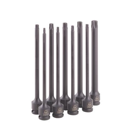 3/8" DRIVE 9 PIECE EXTRA LONG ADV TORX IMPACT BIT SOCKET SET