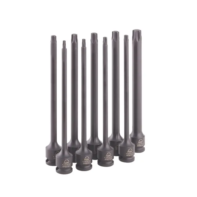3/8" DRIVE 9 PIECE EXTRA LONG ADV TORX IMPACT BIT SOCKET SET