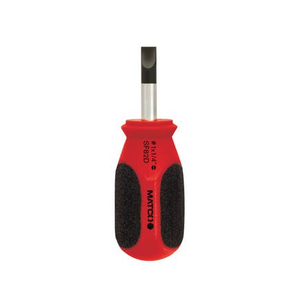 1/4" X 1" SLOT STUBBY SCREWDRIVER - RED