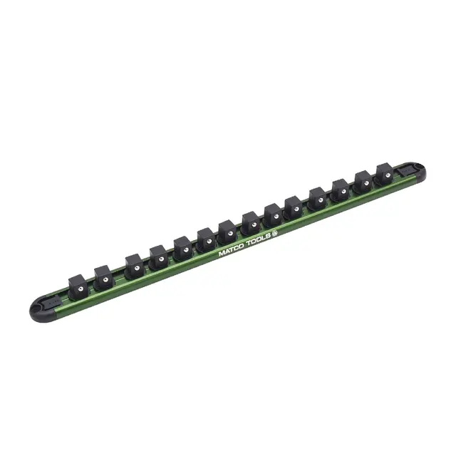 1/2" DRIVE 14 PEG MAGNETIC SOCKET RAIL - GREEN