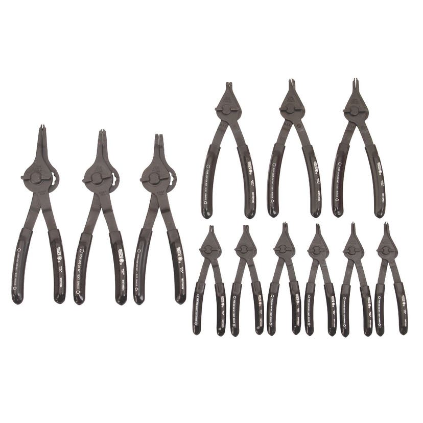 12 PIECE QUARTER TURN INTERNAL/EXTERNAL SNAP RING PLIERS SET MST1225