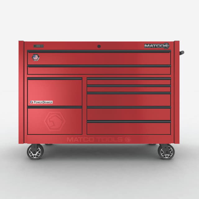 57" x 28" DOUBLE-BAY 4s SERIES TOOLBOX (RED/BLACK)