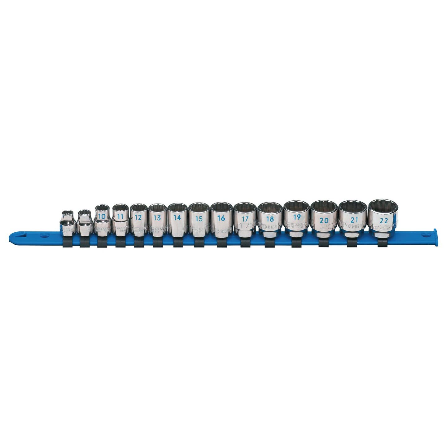 3/8" DRIVE 15 PIECE METRIC 12 POINT CHROME SOCKET SET