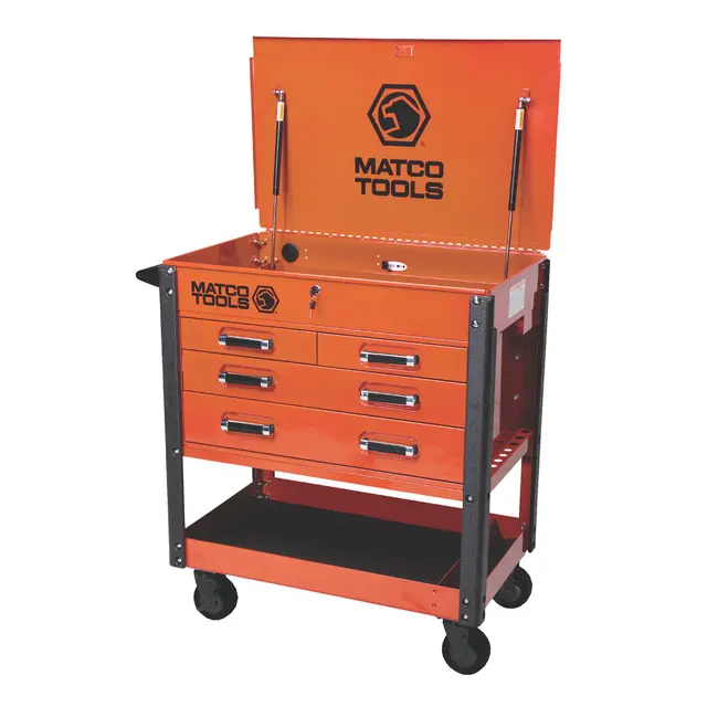MSC4 FOUR DRAWER CART (ORANGE/BLACK)
