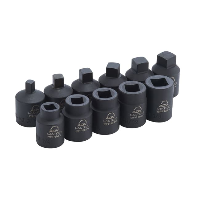 11 PIECE 3/8" DRIVE SAE ADV IMPACT PIPE PLUG SOCKET SET