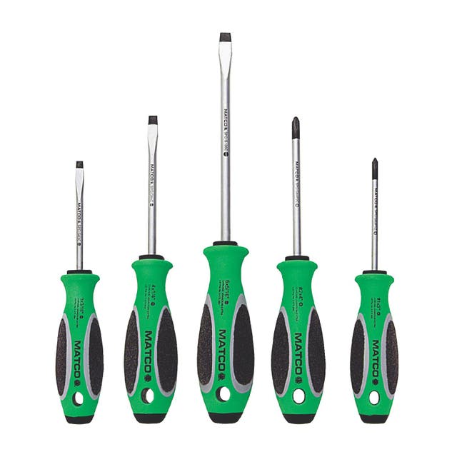 5 PIECE TOP TORQUE II GREEN SCREWDRIVER SET SSPCG5C | Matco Tools