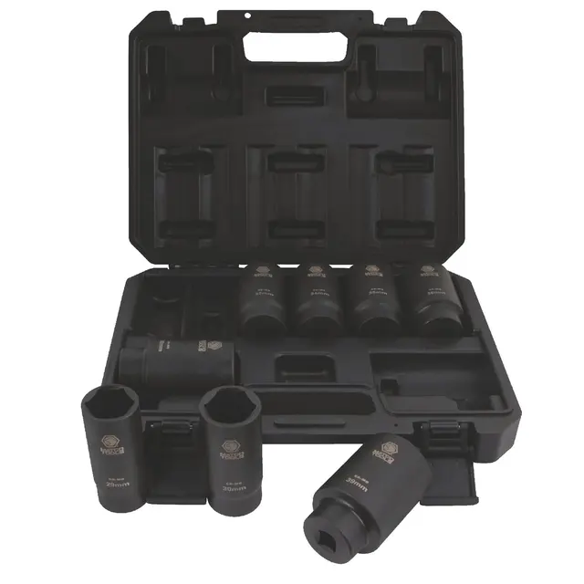 1/2" DRIVE 8 PIECE 6 POINT FRONT AXLE NUT SOCKET SET