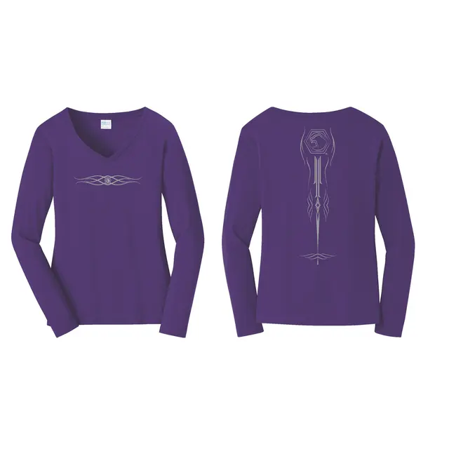 SILVER ORNATE LONG SLEEVE TEE - S