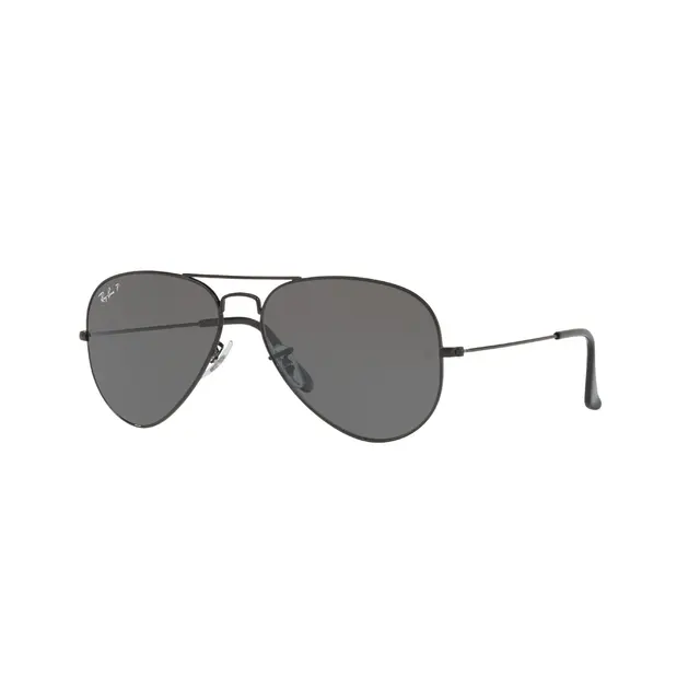 RAYBAN® AVIATOR BLACK WITH BLACK POLARIZED LENSES
