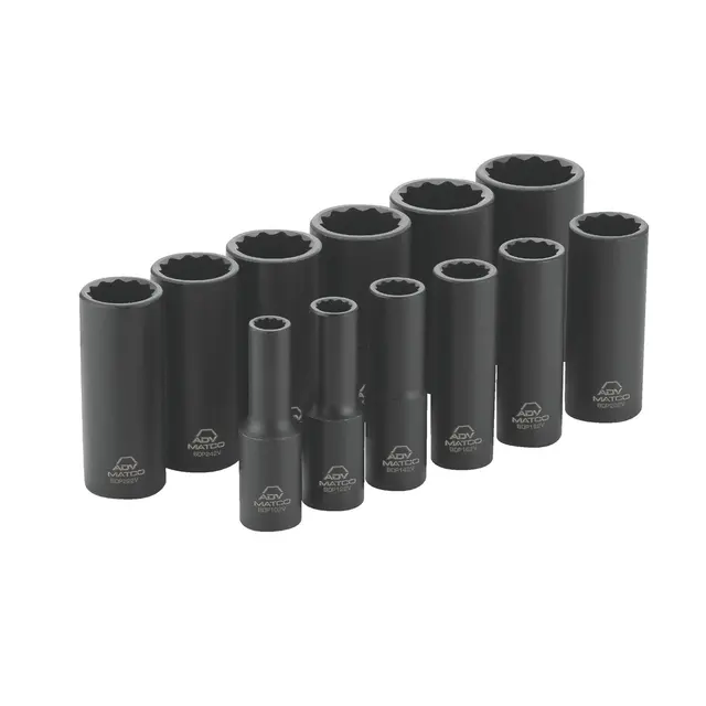 12 PIECE 3/8" DRIVE SAE 12 POINT ADV DEEP IMPACT SOCKET SET