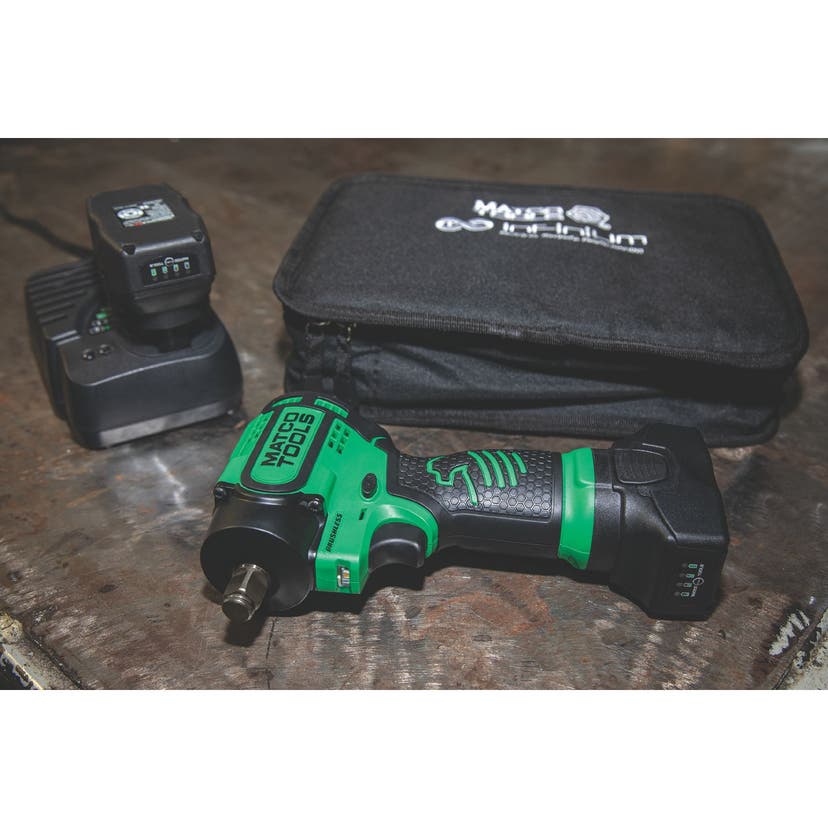 16V CORDLESS INFINIUM™ 1/2" DRIVE STUBBY IMPACT WRENCH KIT GREEN