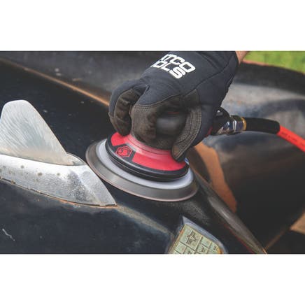 3/16" RANDOM ORBITAL PNEUMATIC LOW NOISE 6" PALM SANDER - BURGUNDY