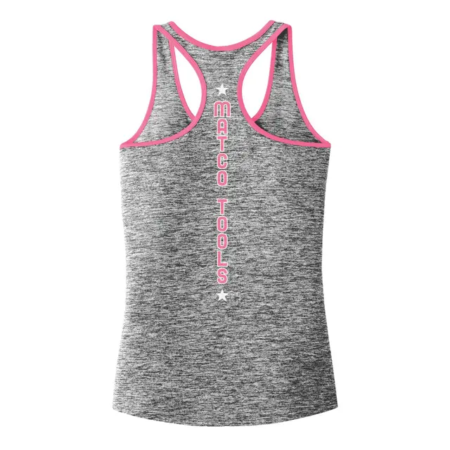 WOMEN'S BLACK/NEON PINK RACERBACK TANK - S