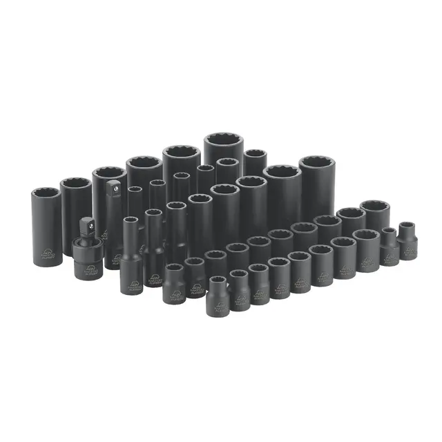 42 PIECE 3/8" DRIVE METRIC AND SAE 12 POINT ADV STANDARD AND DEEP IMPACT SOCKET SET