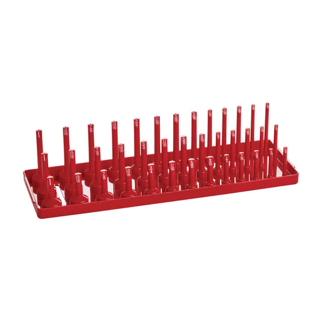 3/8" DRIVE SAE 3 ROW SOCKET HOLDER - RED