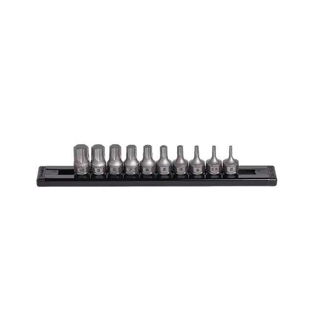 10 PIECE RPT 1/4'' DRIVE LOW-PROFILE METRIC HEX DUAL ACTION DRIVER BIT SET