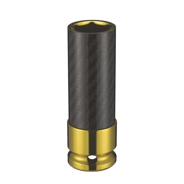 1/2" DRIVE 19MM METRIC 6 POINT THIN WALL SOCKET - GOLD