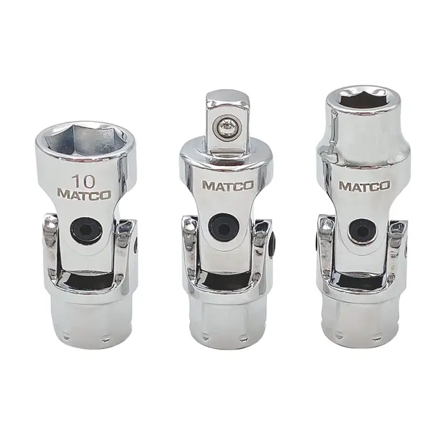 3 PIECE 1/4" X 11MM DUAL DRIVE SPRING LOADED UNIVERSAL JOINT KIT
