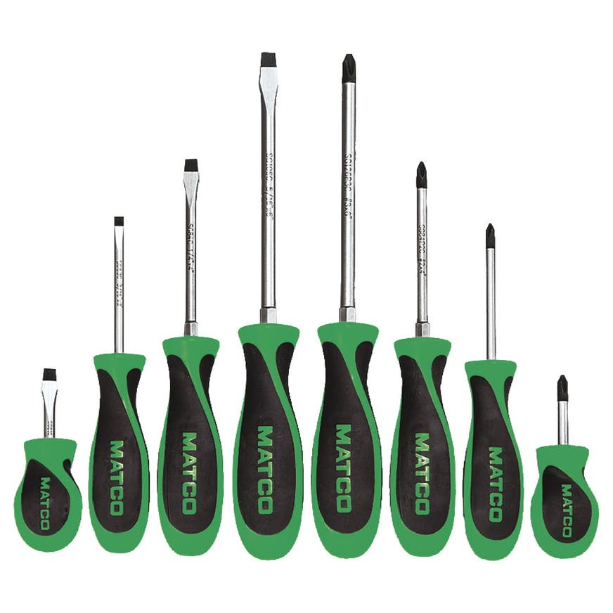 8 PIECE GREEN SCREWDRIVER SET SSG8C Matco Tools