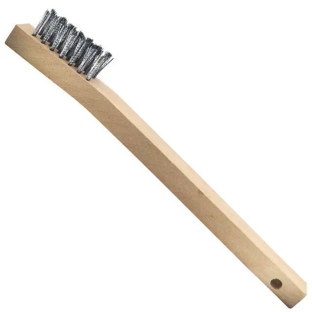 WOODEN HANDLED SS WIRE BRUSH