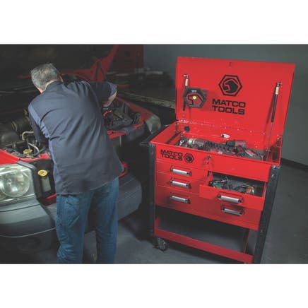 35" x 21" MSC4 ROLLING TOOL CART (RED/CHROME)