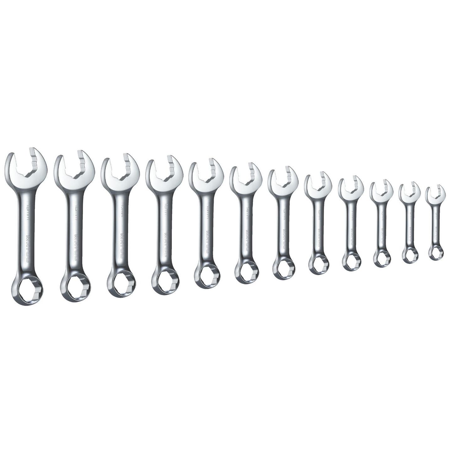 12 PIECE STUBBY METRIC HEX GRIP WRENCH SET
