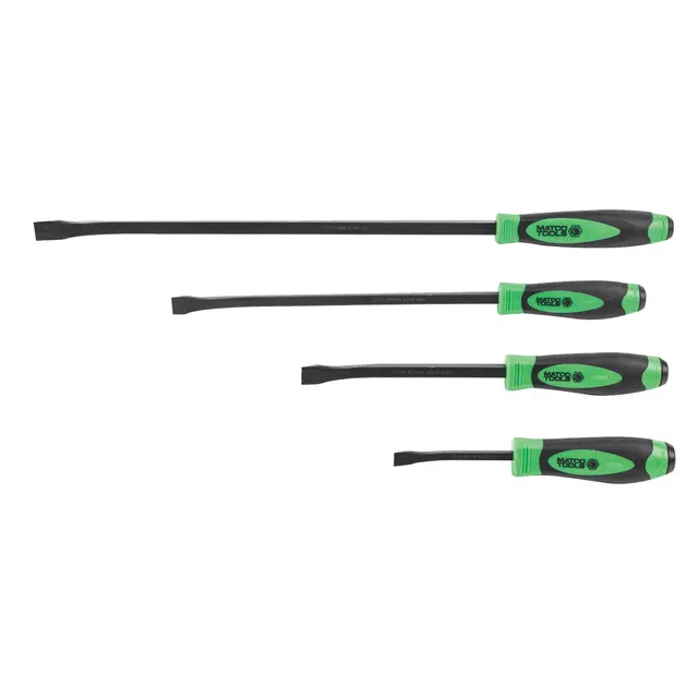 4 PIECE CURVED TIP PRY BAR SET - GREEN