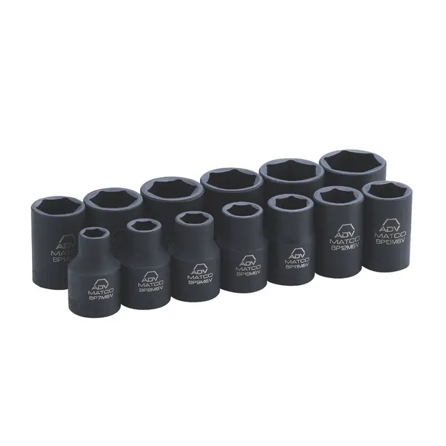 13 PIECE 3/8" DRIVE METRIC 6 POINT ADV IMPACT SOCKET SET