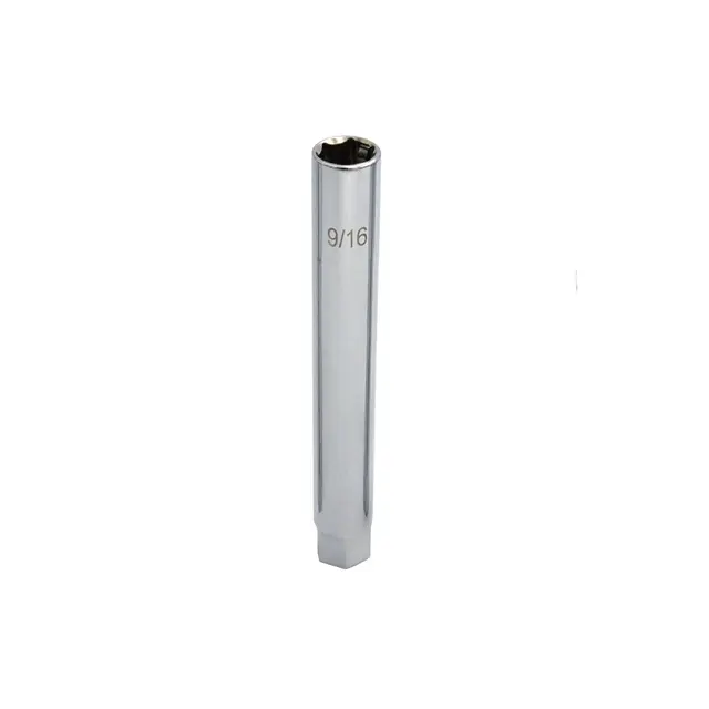 3/8" DRIVE 9/16" SAE 12 POINT 5-7/8" LONG SPARK PLUG SOCKET WITH RETAINING TABS