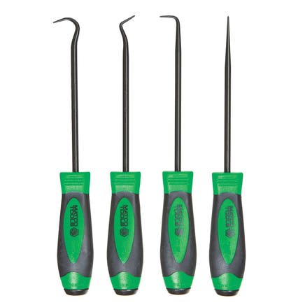 4 PIECE HOOK AND PICK SET WITH METAL CAP - GREEN