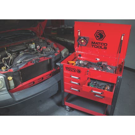 35" x 21" MSC4 ROLLING TOOL CART (RED/CHROME)