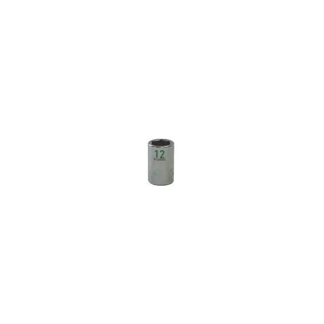 3/8" DRIVE 12MM METRIC 6 POINT CHROME SOCKET - GREEN