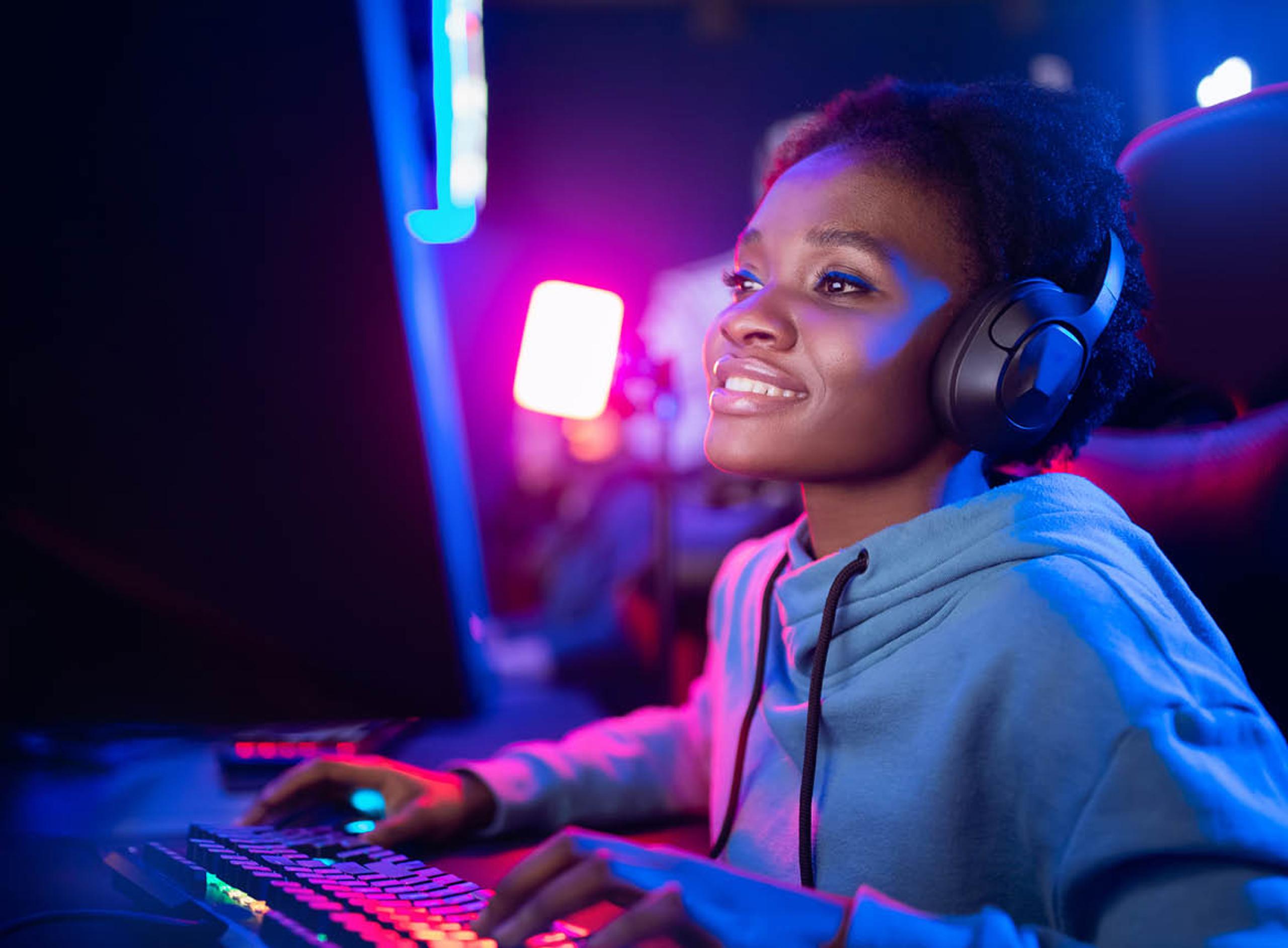 Woman Wearing Headphones