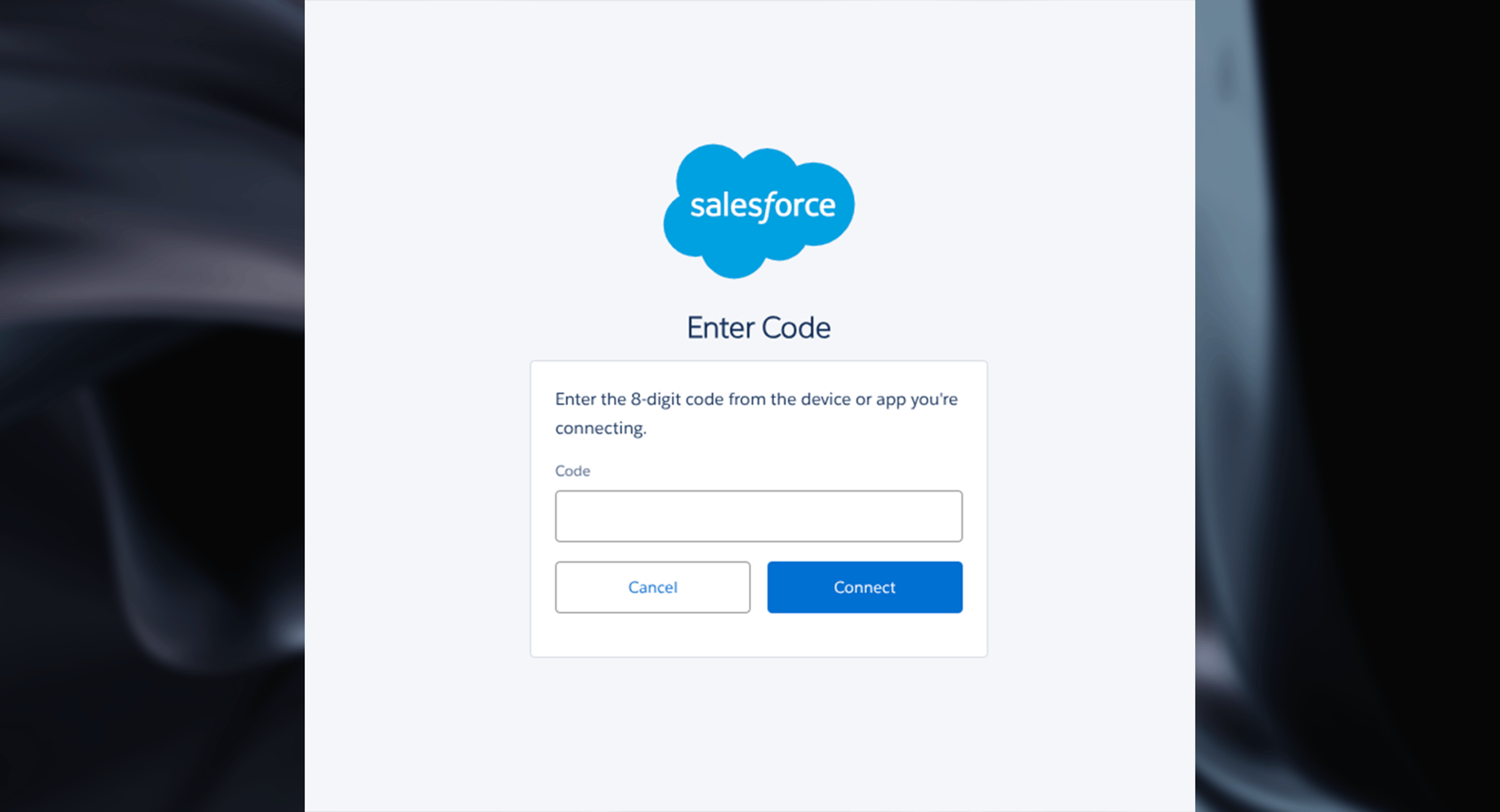 The victim needs to enter a code to connect the threat actor-controlled Data Loader. (Source: Google) 