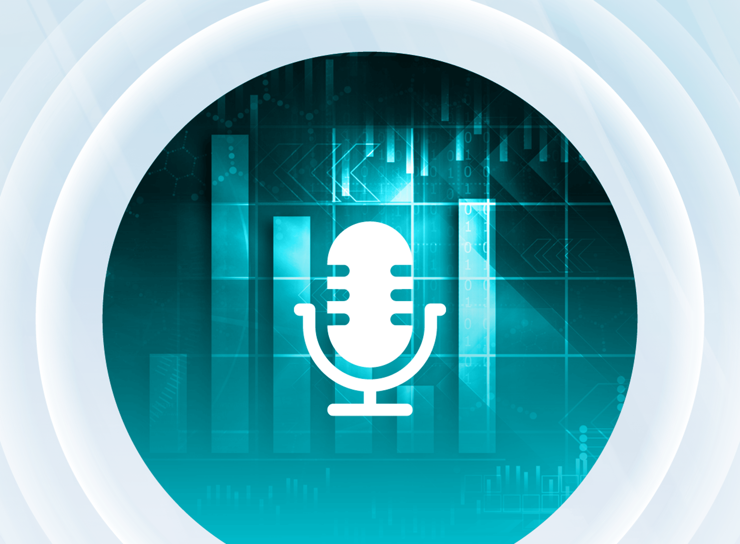 Stylized Microphone Teal Background