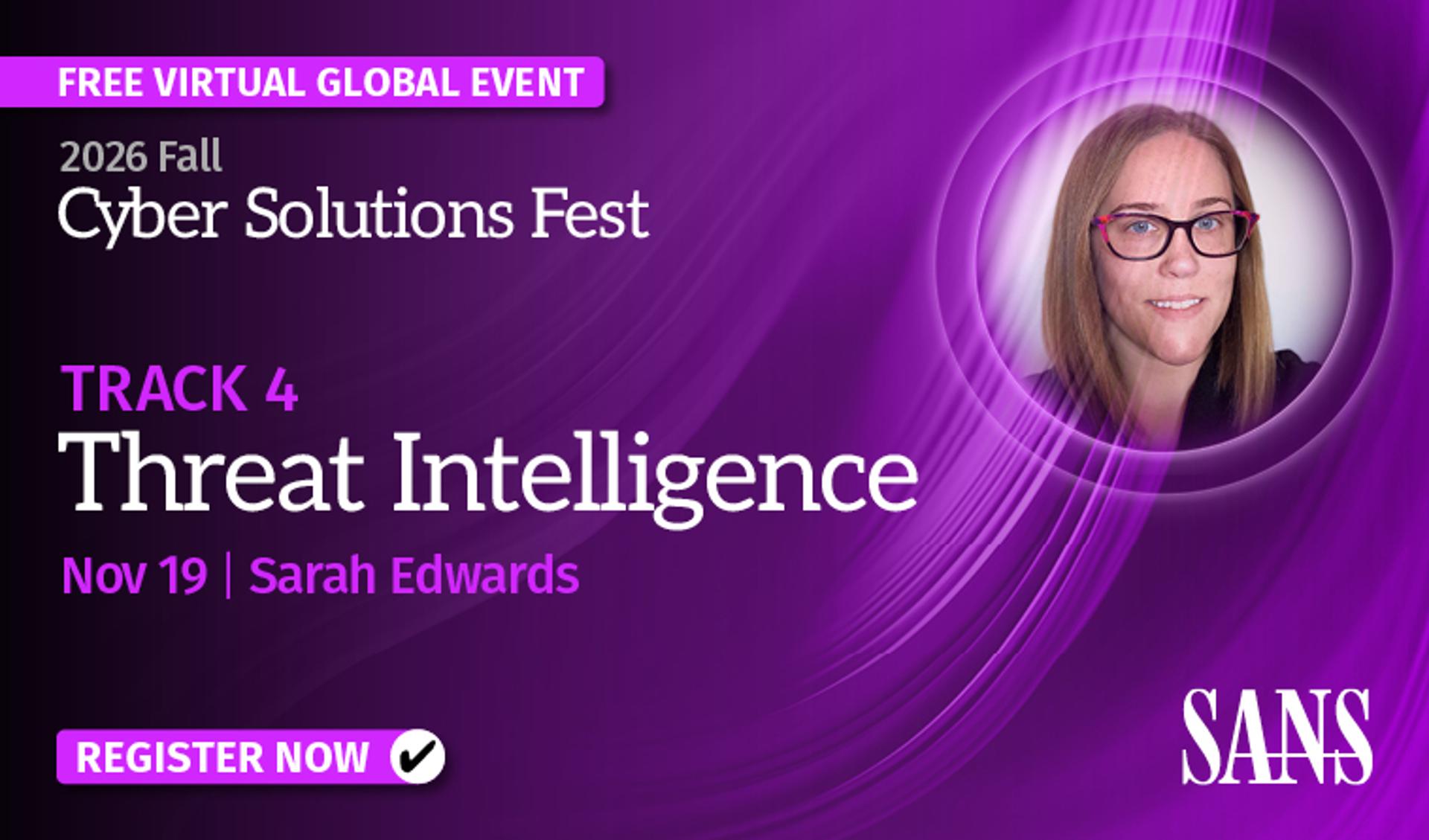 Threat Intelligence Track 2026 Fall Cyber Solutions Fest