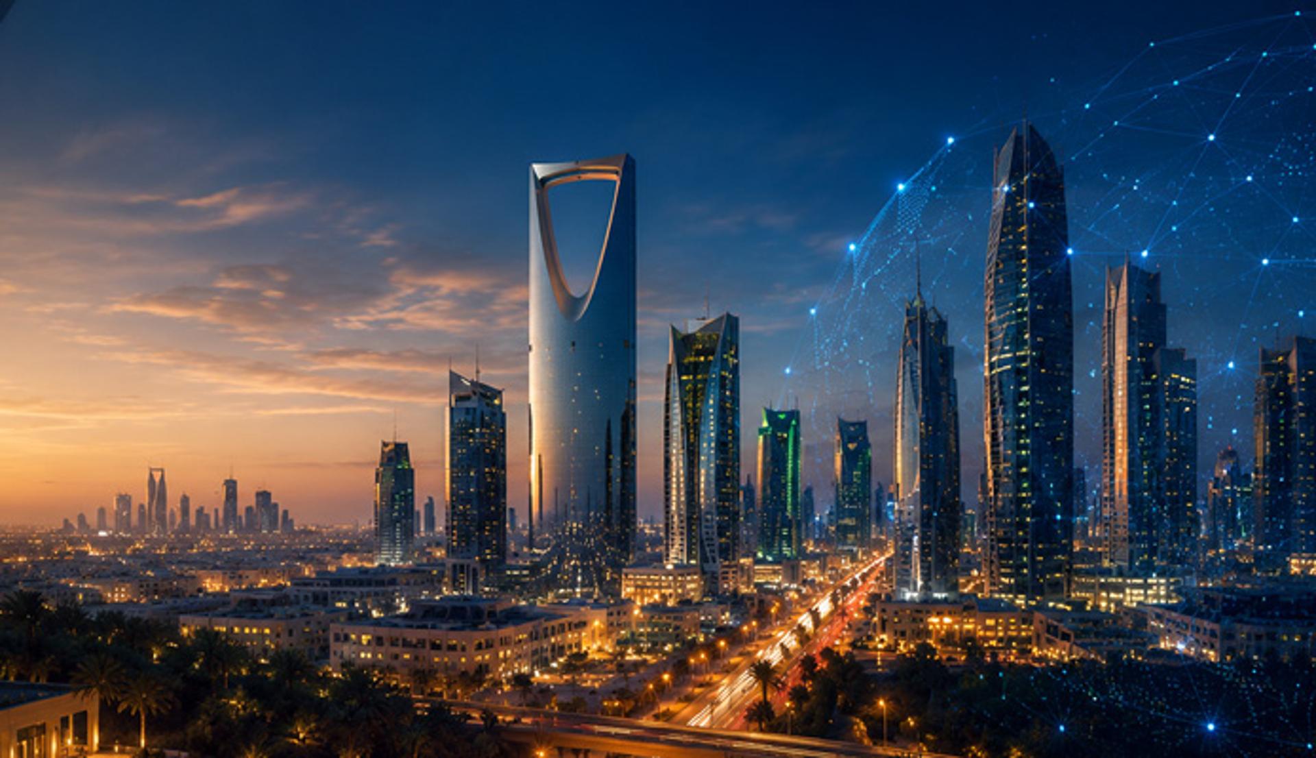 Stylized Riyadh City at Night