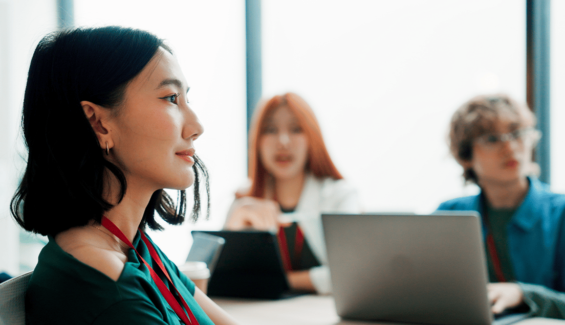 Woman Listening in an Office