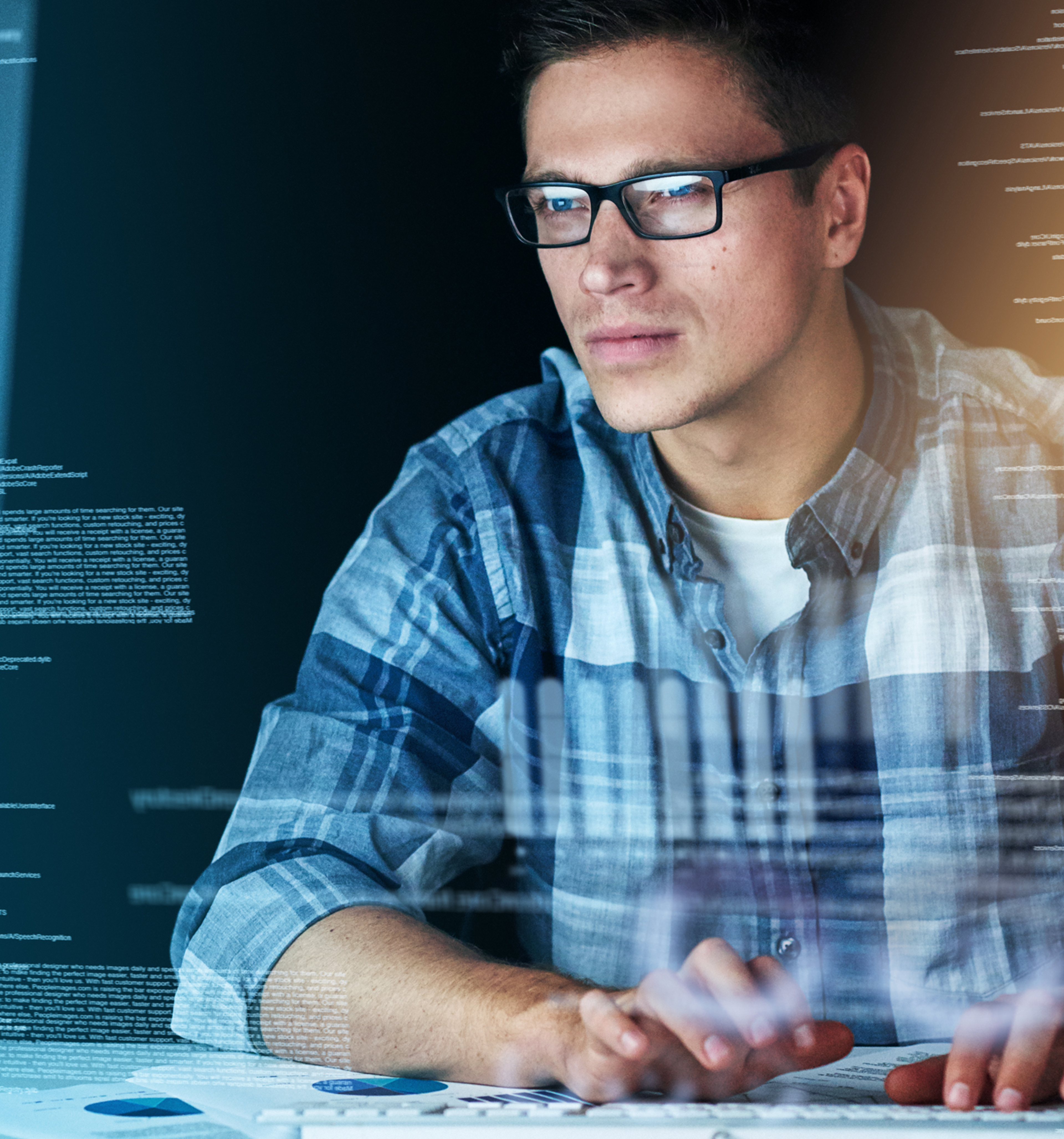 Man Working on Computer