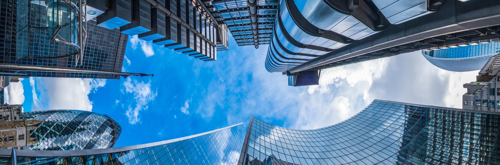 London, Close Up of Skyscrapers